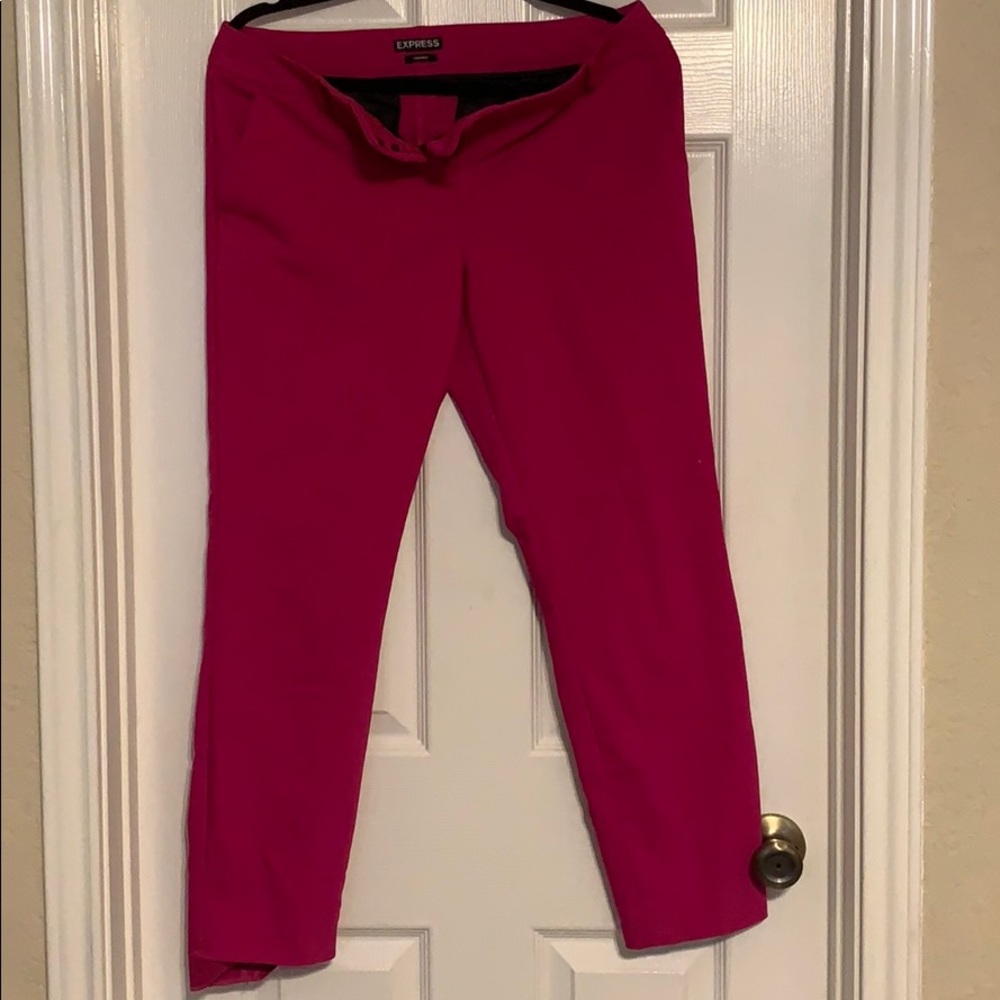Dark pink express columnist ankle pants 8r